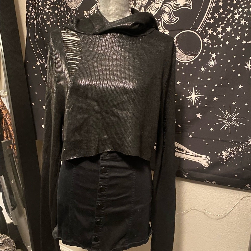 Widow crop sweater metallic